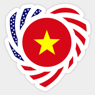 Vietnamese American Multinational Patriot Flag (Heart) Sticker